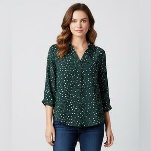 Women's Green Polka Dot Blouse